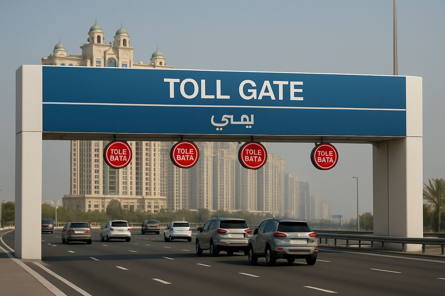 Electronic toll gate system in Dubai